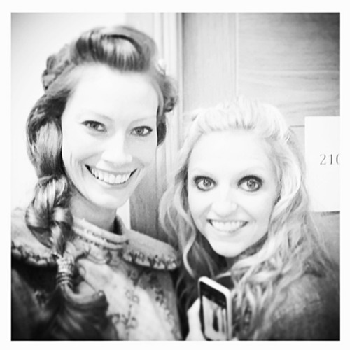 thelothbroks:Reunited and it feeeeeeeeeels so good #Helgslaug @maudehirst @historyvikings #Vikings #