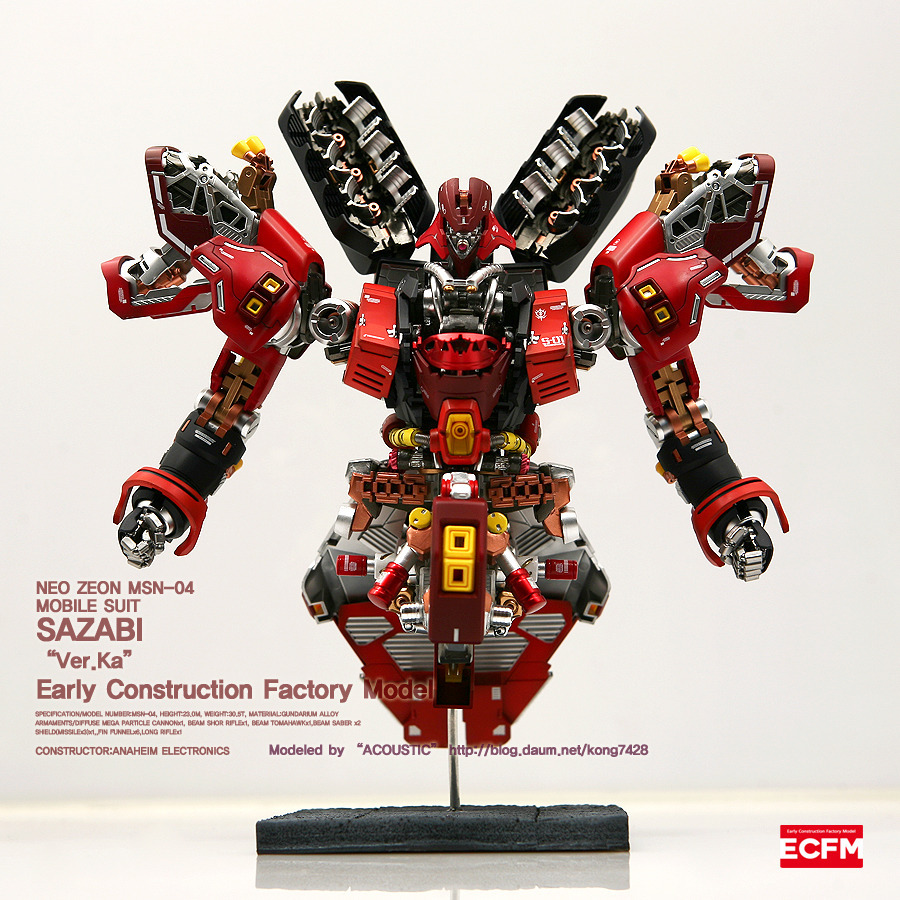 gunjap:  ACOUSTIC’s MG 1/100 Sazabi Ver.Ka Full Hatch Open “Early Construction