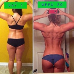 sexygymchicks:  @bossgirlssquat: We’re insure who this is, but this is an incredible 20 week turn around 💪👊❤️ absolute #BOSS!