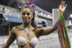   Body painted Brazilian woman at a 2016