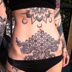 black-stabbath:  No filter! My belly the morning after the night before with @graceneutral hand poking princess xoxoxoxo