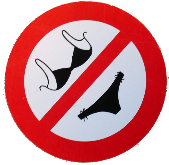 A wonderful sign: you should not wear any clothes!