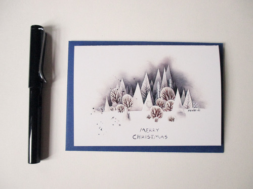 2 snowy watercolor winter illustrations i did for some christmas cards. i also made a progress video