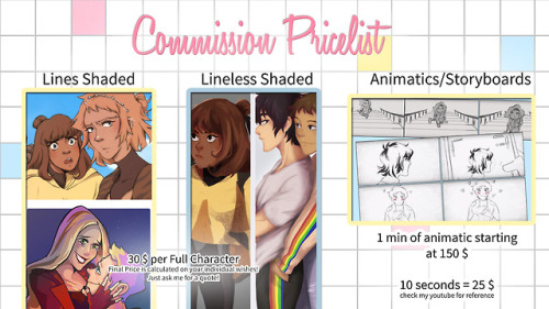 WOOP Im officially opening up commissions again!! This time much simpler! You can choose wether u wa