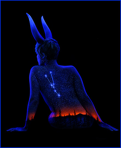 allstarsandconstellations:  Astounding fluorescent body painting revealed through the use of black light, by John Poppleton.