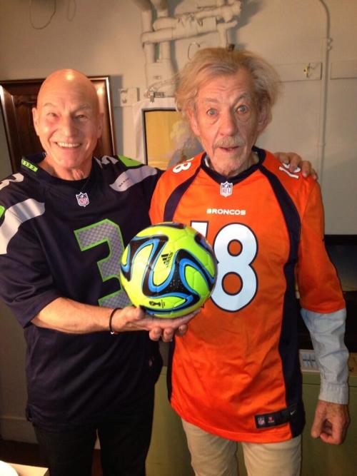afootballreport:  No need to play on Sunday, Sir Patrick Stewart and Sir Ian McKellen already won the Super Bowl.