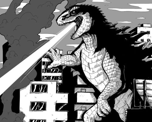 Godzilla commission!!I had A LOT of fun with this, especially the high contrast comic style. ~ ~ ~