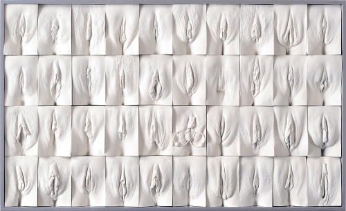 rikkisixx:  The Great Wall of Vagina - Jamie McCartney (x) Jamie made molds of the vaginas of women between 18 and 76 years. Among others, they include twins and transgender women. Women are often confused about their vagina, because they think it looks