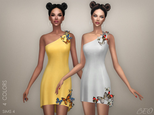 Butterflies - Multicolor short dress (S4)DOWNLOAD