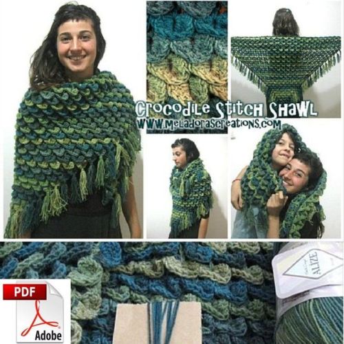 &ldquo;Crocodile Stitch Shawl PDF Pattern&quot;⁣ ⁣ Find all my PDF crochet patterns on my sh