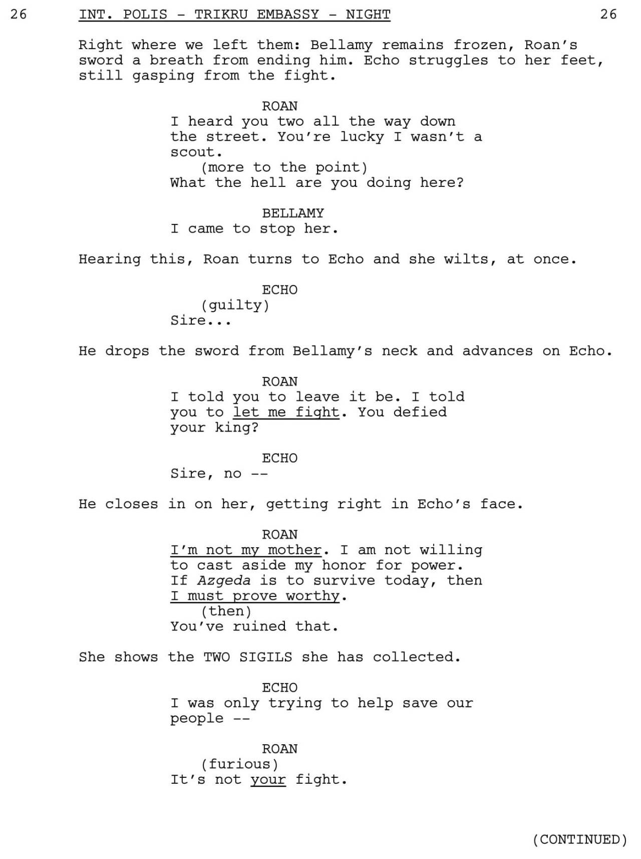 We’re back! To start off this Wednesday’s From Script to Screen, here’s a scene