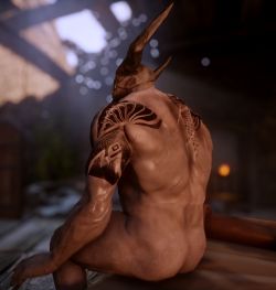 thekumazone:  hpneedsmorecoffee:  ladies and gentlemen of thedas, i give u, the iron butt  they textured on his pubic hair, and they have a black rectangle that was meant to represent the size of his penis so they could accurately hide it in cutscenes