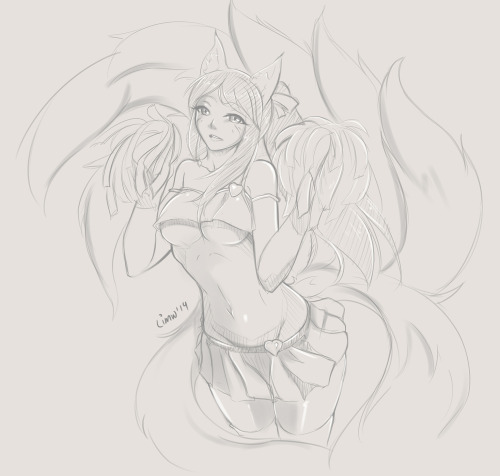 XXX Here, have some Cheerleader Ahri photo