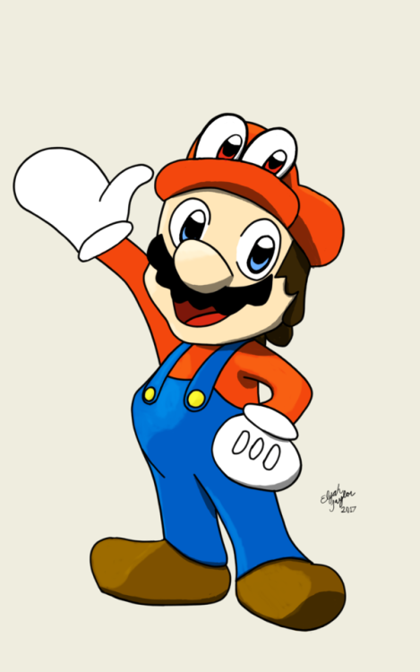 Pretty simple Mario drawing that actually came from the pose on the Super Mario series amiibo. I not