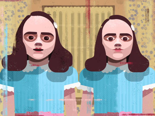 The Shining Twins - Day 39 of 100 days of pop culture portraits by Alan D.  Doub