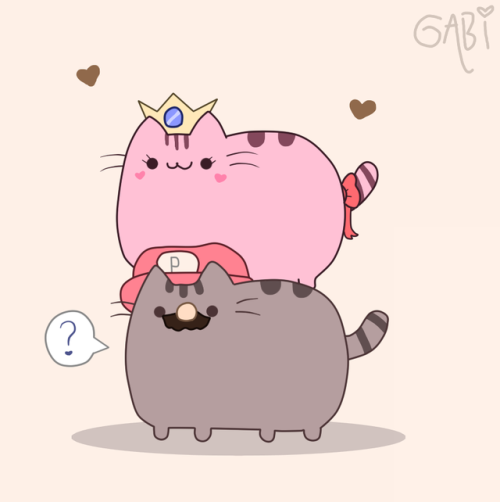 princessgabiart: .: Where’s Peachy? :. If Peach and Mario would be pusheens,Mario would be just a silly cat and Peachy being all playful,haha <3 