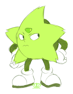 I just saw @laurenzuke ‘s Star Peridot and I thought&hellip;what if she looked like Ristar from that old Sega game&hellip;.