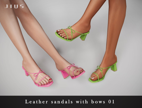 The Bow Collection Part I[Jius] Leather sandals with bows 012 versions ( Normal &amp; No Toenail Col