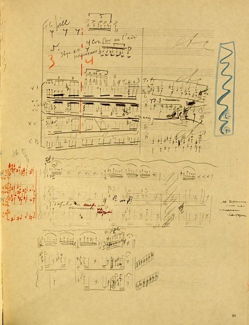 A page from the original manuscript of The Rite of Spring—showing a few bars from The Sacrificial Da