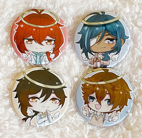 Made some new buttons!   You can grab them on my Art Shop, and you can purchase the set of 4 Angel B