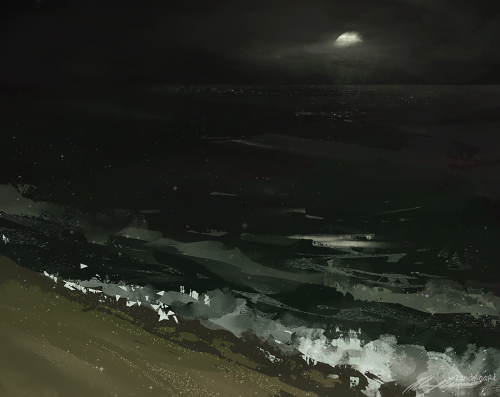 zandraart:

study of beaches at night 