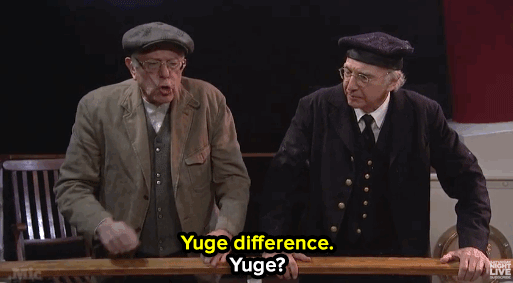 micdotcom:Watch: Bernie Sanders dropped in on SNL with Larry David — to mock Trump