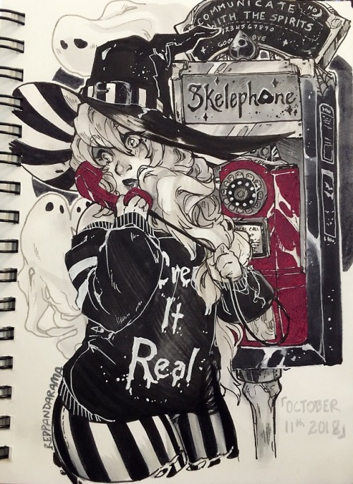 Inktober No. 11: ☎  Paranormal Payphone  ☎