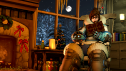 garbagefactorysfm:  A Story by the FireplaceJust a cute release picture I wanted to get out using Met’s beta Mei model from Overwatch, Sat by the fire after a day of researching the winter climate at one of her assigned eco-Watchpoints, Mei decompresses