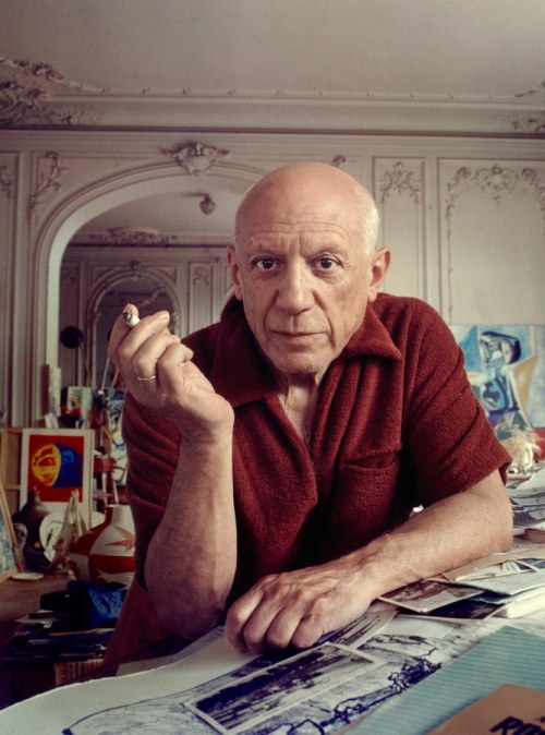 Pablo Picasso photographed by Arnold Newman {September 11, 1956}