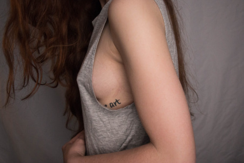 beauty-in-human-form: Side boob ft. part of my “we are art” tattoo