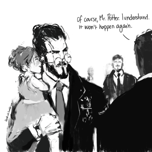 blvnk-art: Don’t hold a child and wear glasses at the same time - even Head Auror Harry Potter