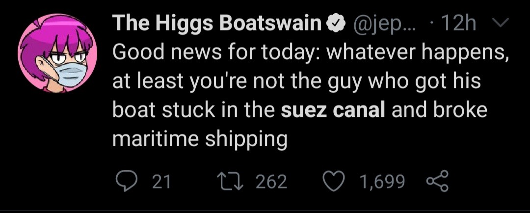 blondejaneblonde:spaghettioverdose:modmad:coolbeanscoolbeans:altruistic-meme:a collection of my favorite tweets regarding the Ever Given in the Suez Canalhappy 1st bday to… this.I personally am declaring this to be a new International Holiday Happy