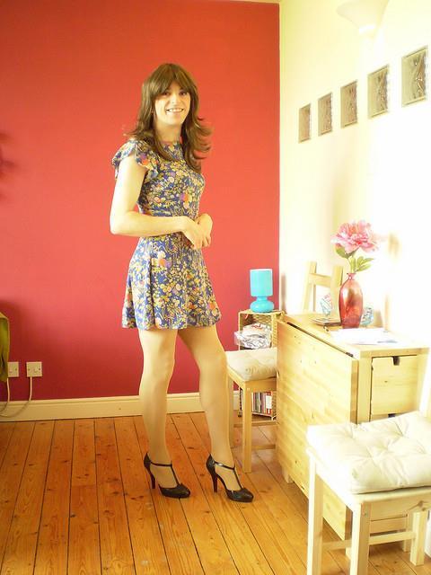 Asian young crossdresser outdoor
