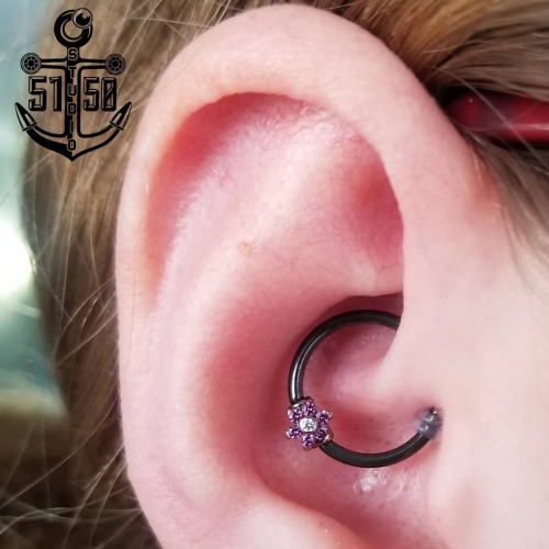 Haley picked this pretty setup for her fresh daith piercing today. Heal well young lady. God bless y