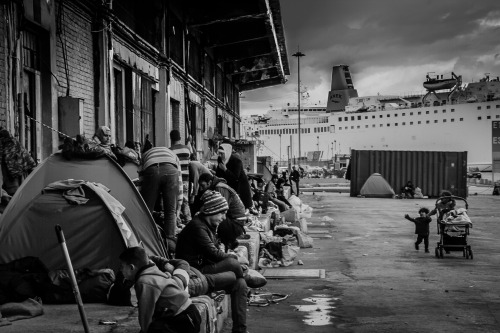 Port of Piraeus,  Gates E1-E2-E3 Hundreds of  people, children, women, men, elderly are ar