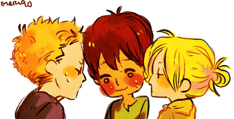 meru90:  blushing titans  (〃´ ▽｀〃). 