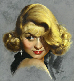 miss-flapper:  Painting of Constance Bennett by Marland Stone, 1930s 