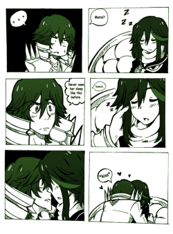 askme-ryuko:  Sorry if I’m not been active lately and answering some questions, my pen has been possessed by a demon so I’ll try to fix it.. In the mean time, I’ll be posting some of this cute comics of this two dorks. 