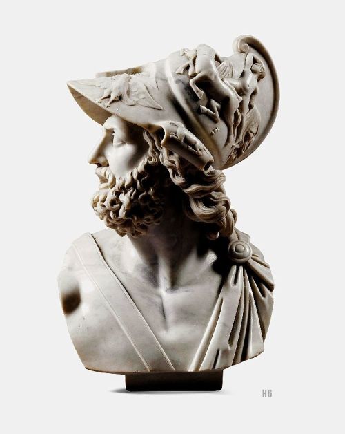 hadrian6:Carved Marble Bust of Menelaus. 19th.century. Italian.http://hadrian6.tumblr.com