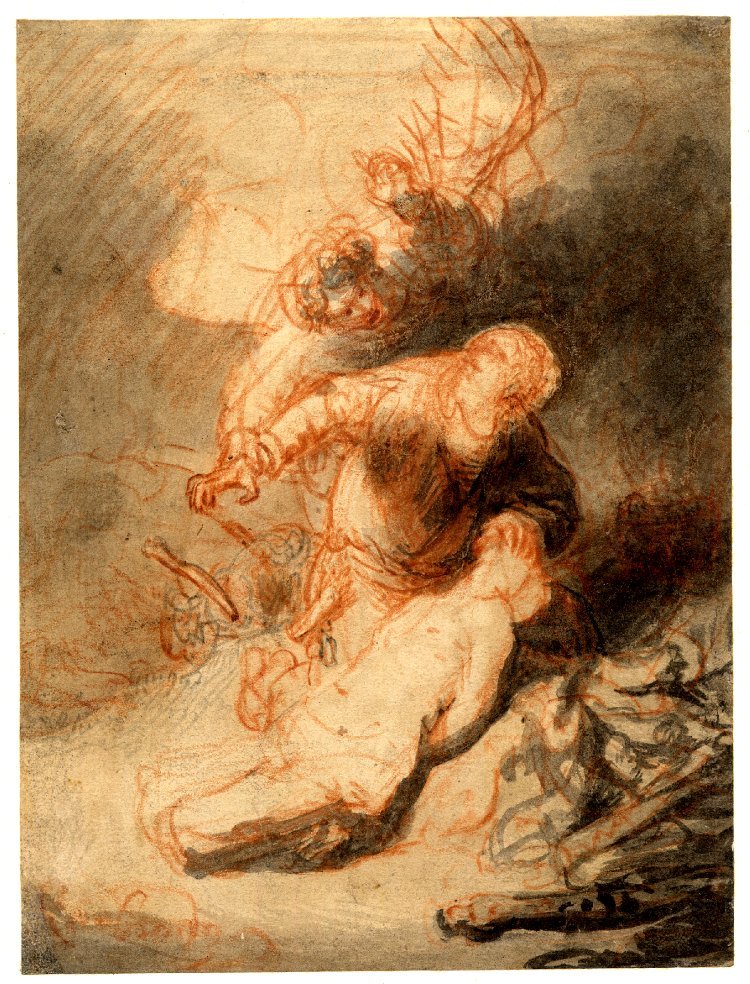 oo111111:  Composition study for Abraham and Isaac  Rembrandt, 1634/1635 