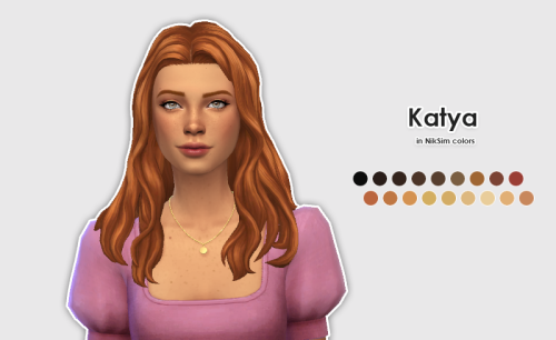 Miiko’s Katya hair in NikSim ColoursHello, here’s a new hair recolor, get the mesh here 