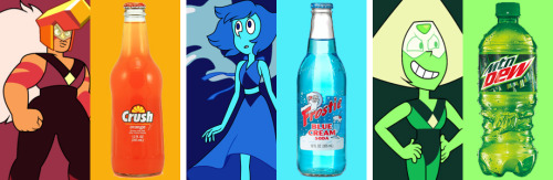 kokoronis:  gems & fusions as sodas   I always loved mtn dew! <3 <3 <3