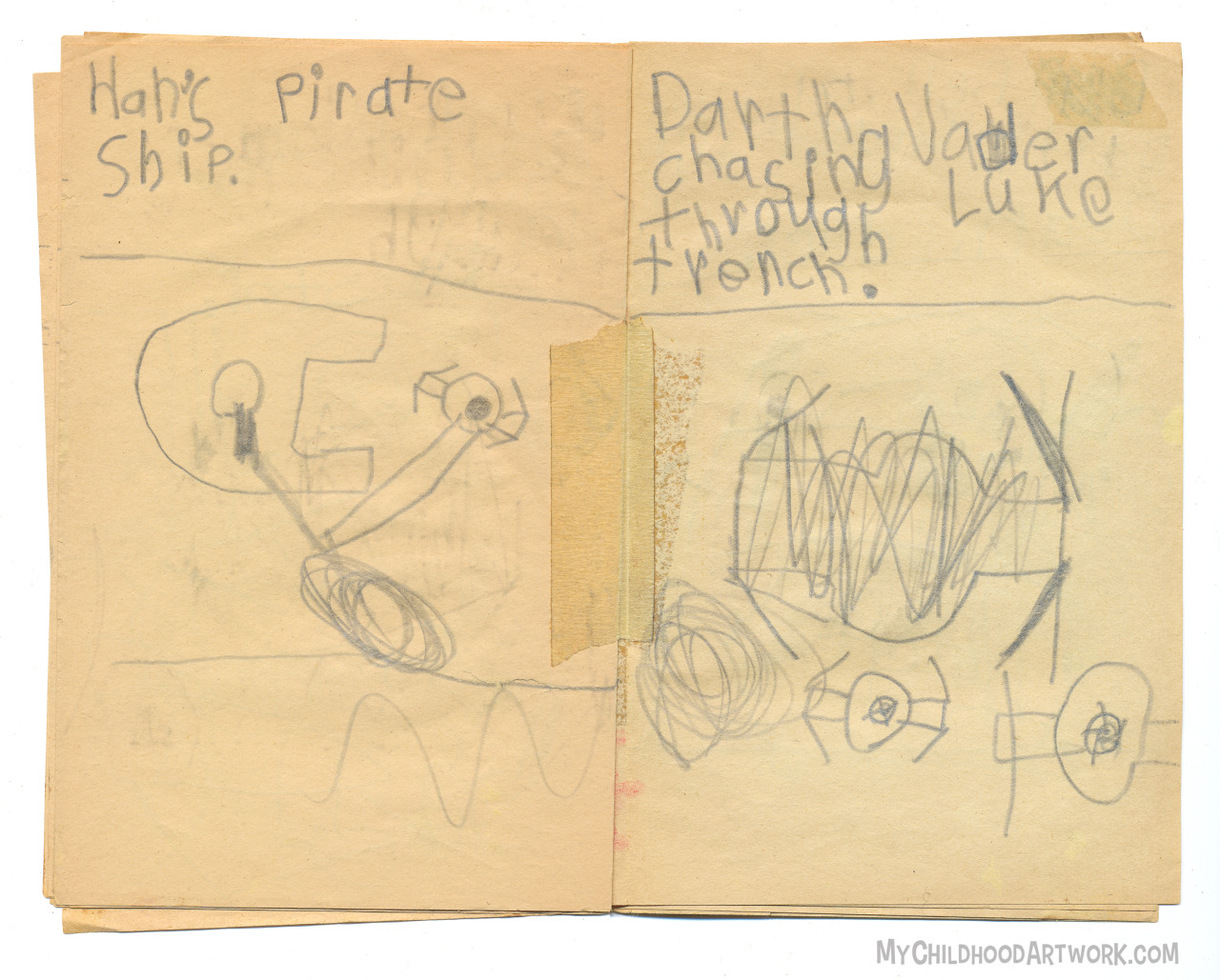 Age 6, 1977
Star Wars
Han’s pirate ship.
Darth Vader chasing Luke through trench.