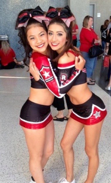 ohheylookitsamy:  Woodlands Elite Cheer Company Recon 🔫❤️  👉 Cassidy Chu & Jocelyn Mailika Sanchez