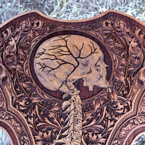 ex0skeletal-undead:  Spine, Violin wood sculpture by  EngraversDungeonArt on Etsy