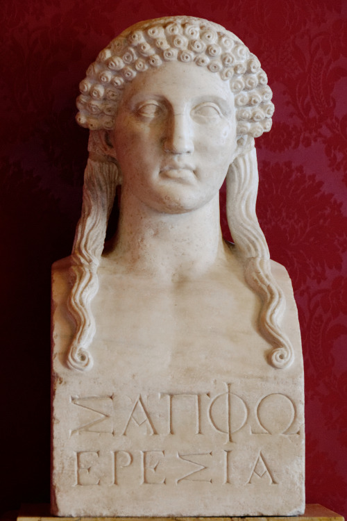 jeannepompadour:Sappho of Eressos,Roman copy of an Ancient Greek bust (5th century B.C.)