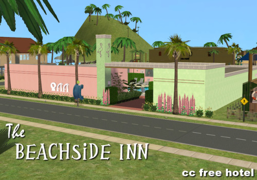 Beachside Inn - for Sims 2. Made with the Ultimate Collection in a CC free game. Six suites, price r