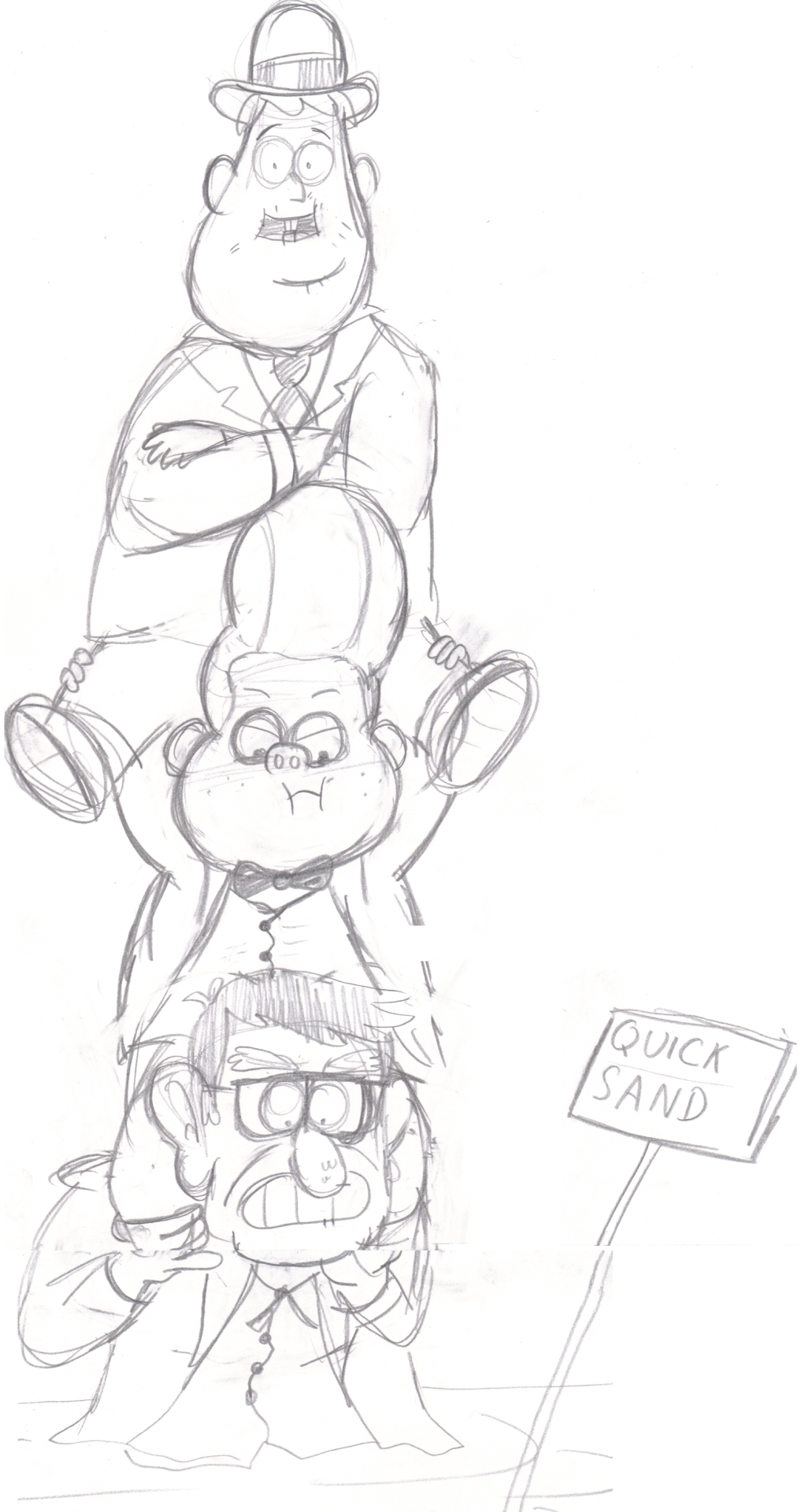 zip-a-dee-lady:  Gravity Falls themed Stretching Room Portraits I sketched out I