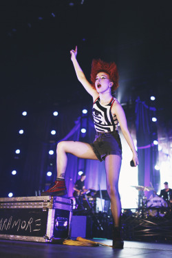 vansgirls:  Hayley Williams of Paramore wearing our Sk8-Hi Platforms during one of their shows.  Photo by Sam Desantis 