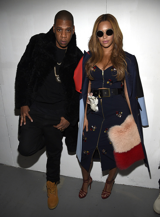adoringbeyonce: JAY Z and Beyonce pose backstage at the adidas Originals x Kanye